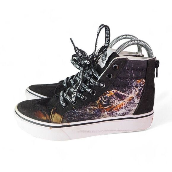 Vans x Discovery ComfyCush Sk8-Hi "Project Cat" Black / Multicolor Youth 3 - Picture 2 of 11